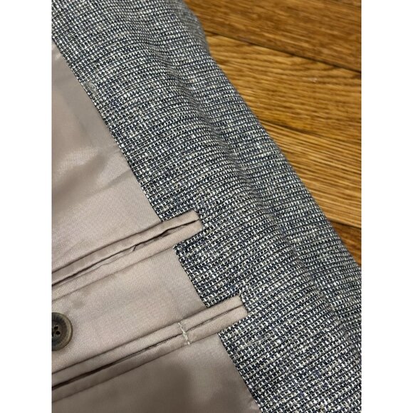 TravelSmith Mens Silk Tweed Blazer Jacket 42L Gray Flecked 2 Button Sport Coat - Picture 6 of 7